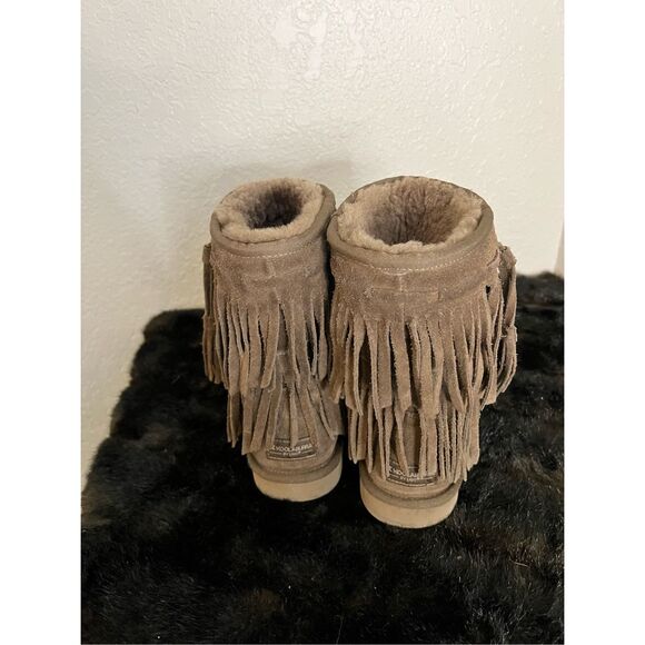 Koolaburra Brown Fringe Suede 9 Winter Women's Boots Uggs - Picture 4 of 6
